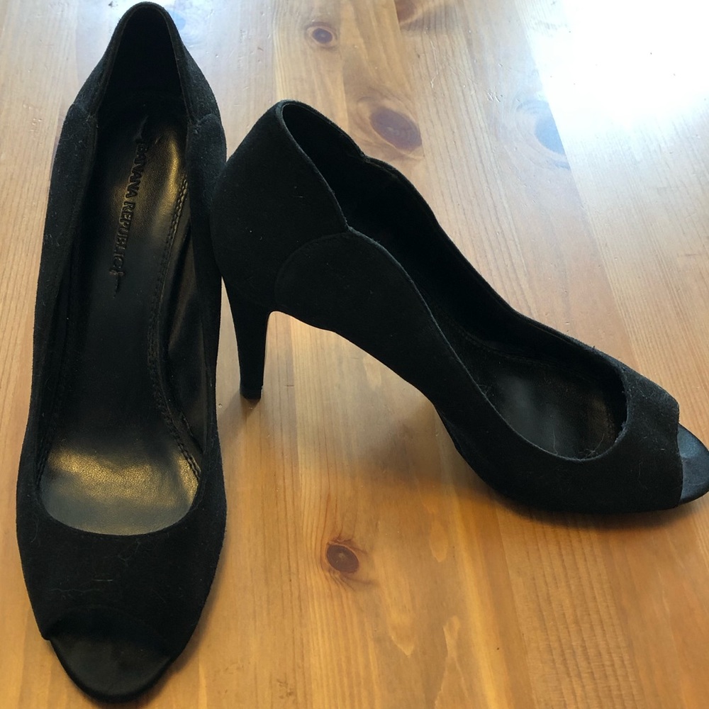 Suede Banana Republic peep toes